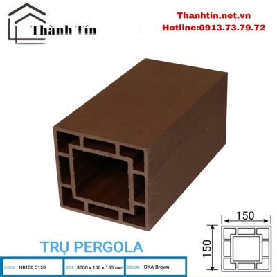 Trụ gỗ nhựa HBW 150x150 Oka Brown