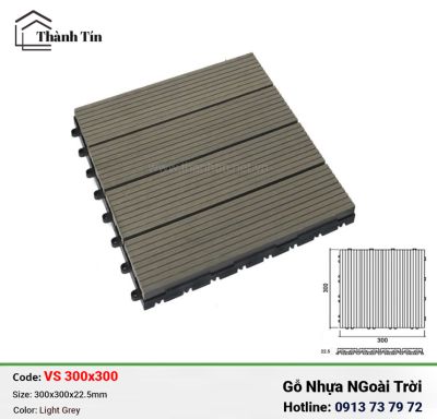 Vỉ gỗ nhựa HBW VS300x300_Light-Grey