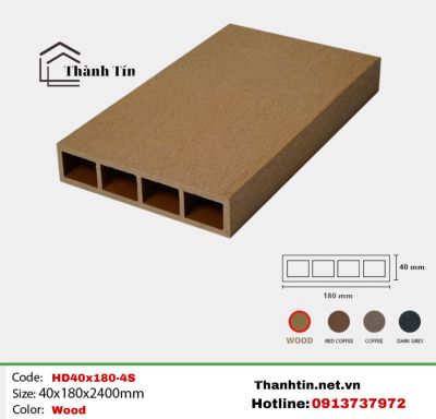 Lam gỗ nhựa TPW 40x180 Wood