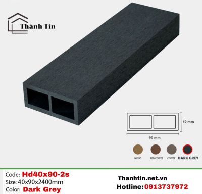 Lam gỗ nhựa TPW 40x90 -2S Dark Grey