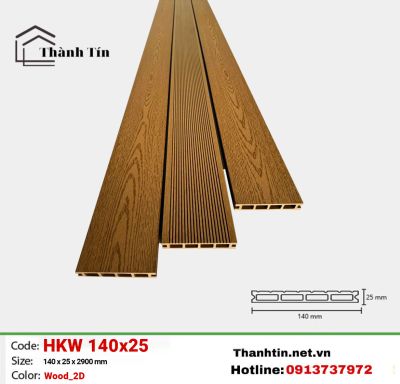 Sàn gỗ nhựa ngoài trời HKW140x25-Wood_2D