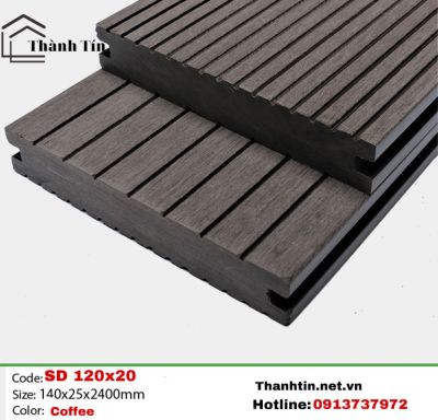 Sàn gỗ nhựa ngoài trời TPW SD120x20 Coffee