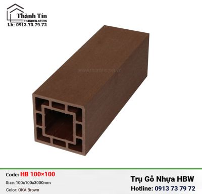 Trụ Gỗ Nhựa HBW 100×100 OKA Brown
