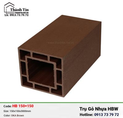 Trụ Gỗ Nhựa HBW 150×150 OKA Brown