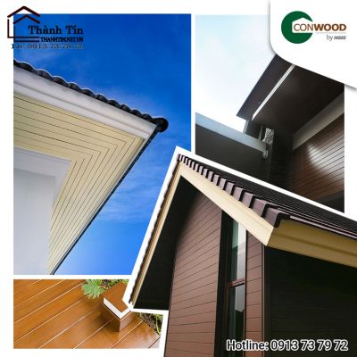 Tấm xi măng giả gỗ, tấm Conwood ốp trần ngoài trời